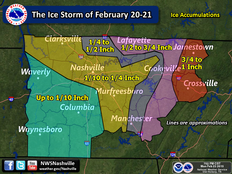 February 2021, 2015 Historic Ice Storm